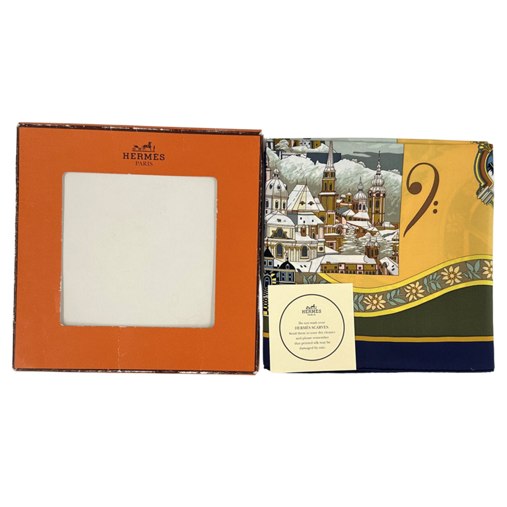 HERMES Yellow Silk Scarf - Picture 8 of 9